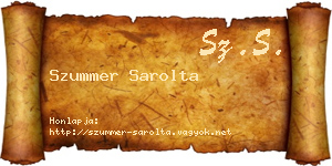 Szummer Sarolta névjegykártya